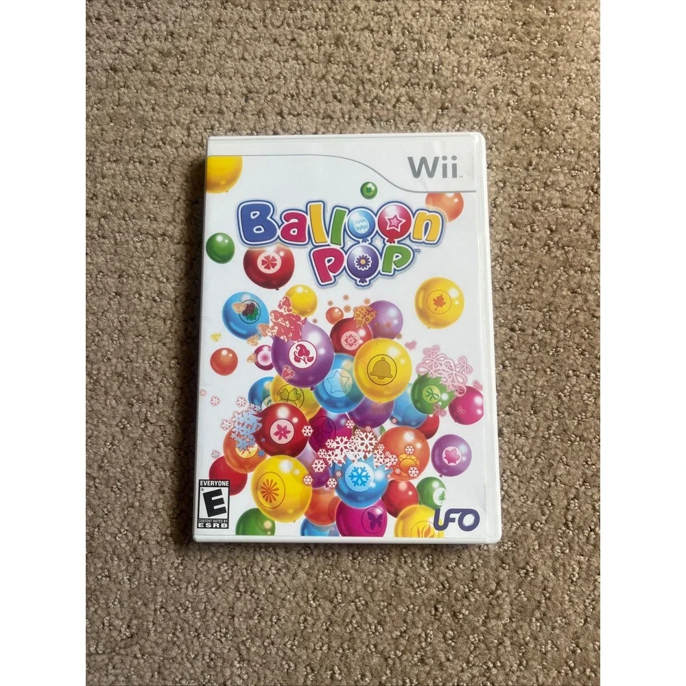 Balloon Pop Nintendo Wii Video Game Complete CIB UFO Interactive RVL-P-RB2E